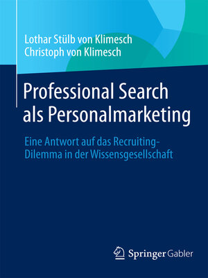 cover image of Professional Search als Personalmarketing